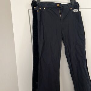 Roberto Cavalli black velvet stripe jeans